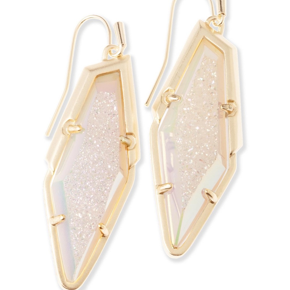 Kendra Scott Bex Earring in Gold and White Drusy